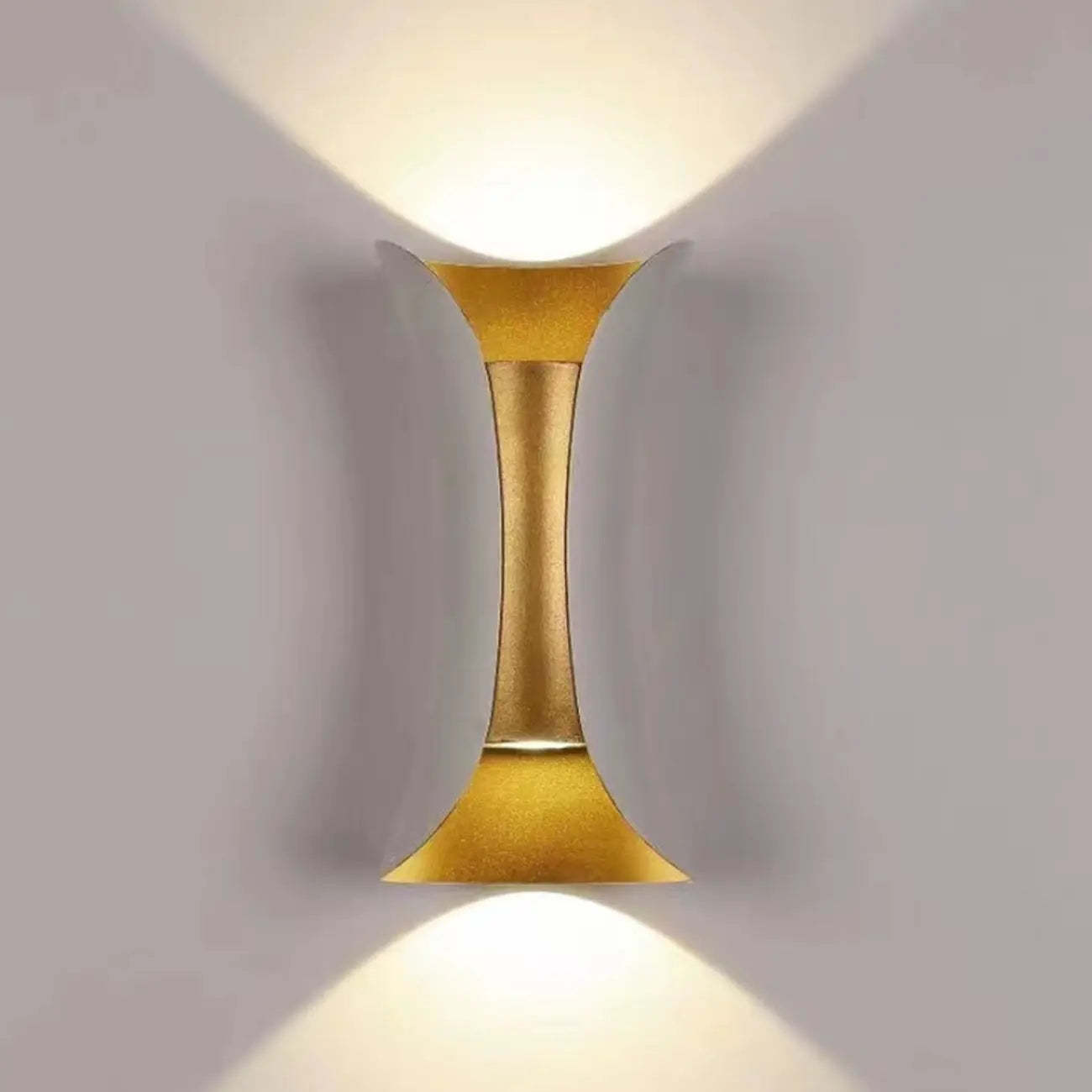 Modern 2-Light Metal Curve Up Down Outdoor Wall Sconce