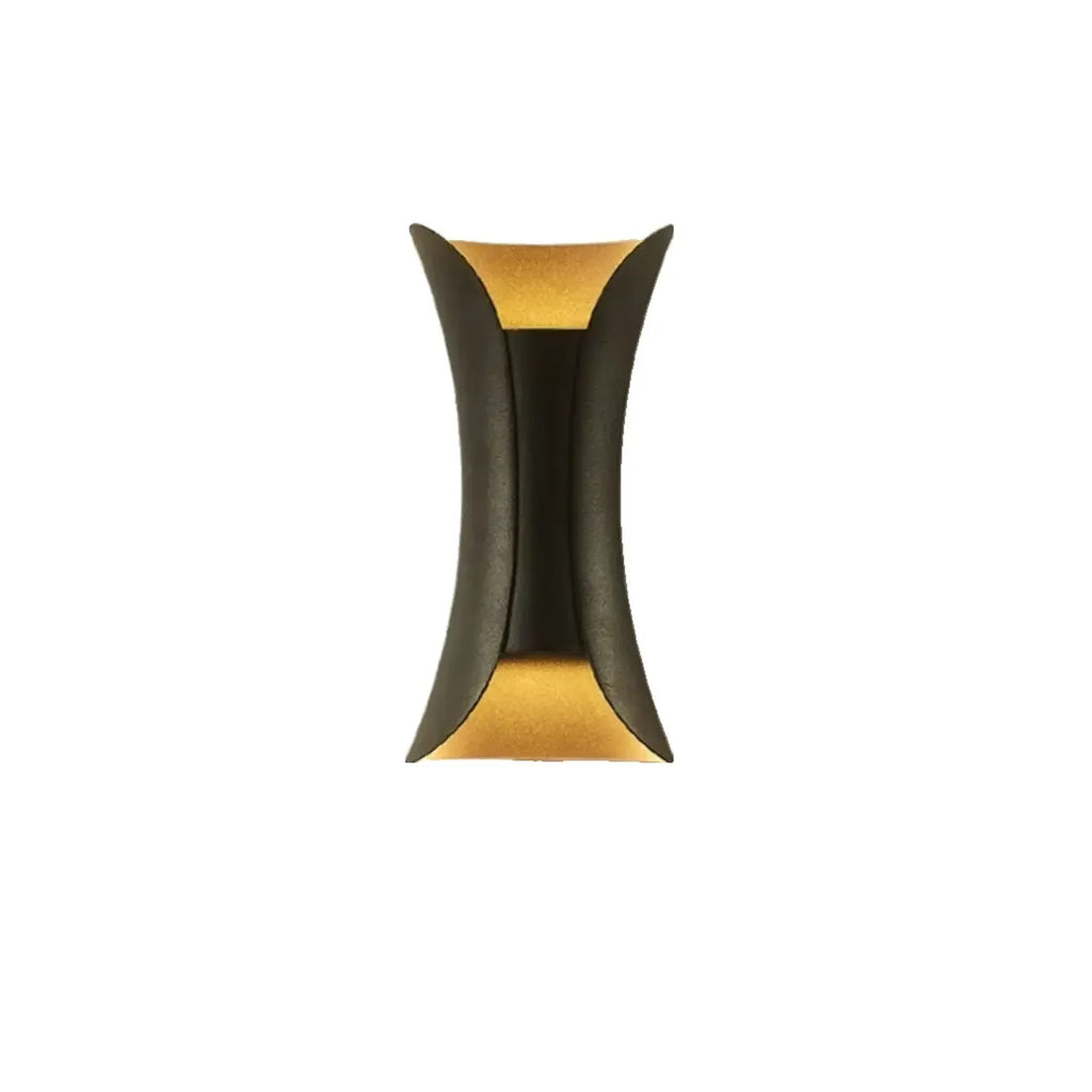 Modern 2-Light Metal Curve Up Down Outdoor Wall Sconce