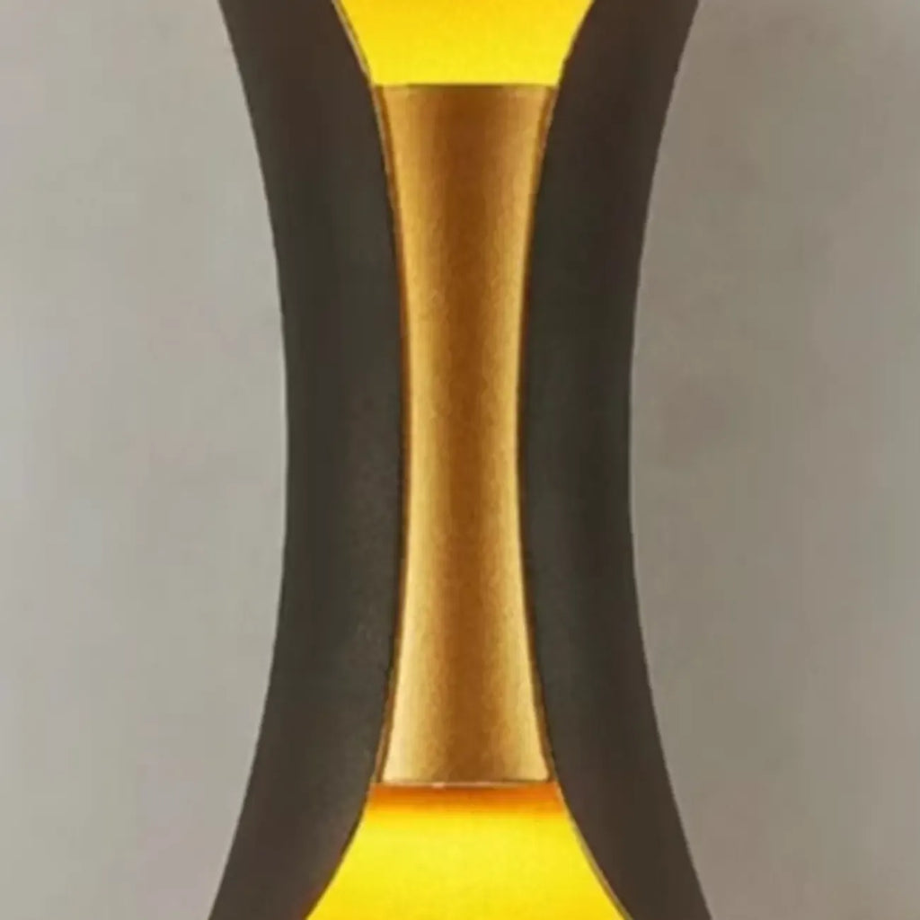 Modern 2-Light Metal Curve Up Down Outdoor Wall Sconce