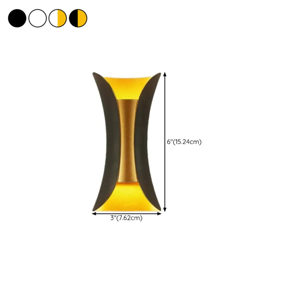 Modern 2-Light Metal Curve Up Down Outdoor Wall Sconce