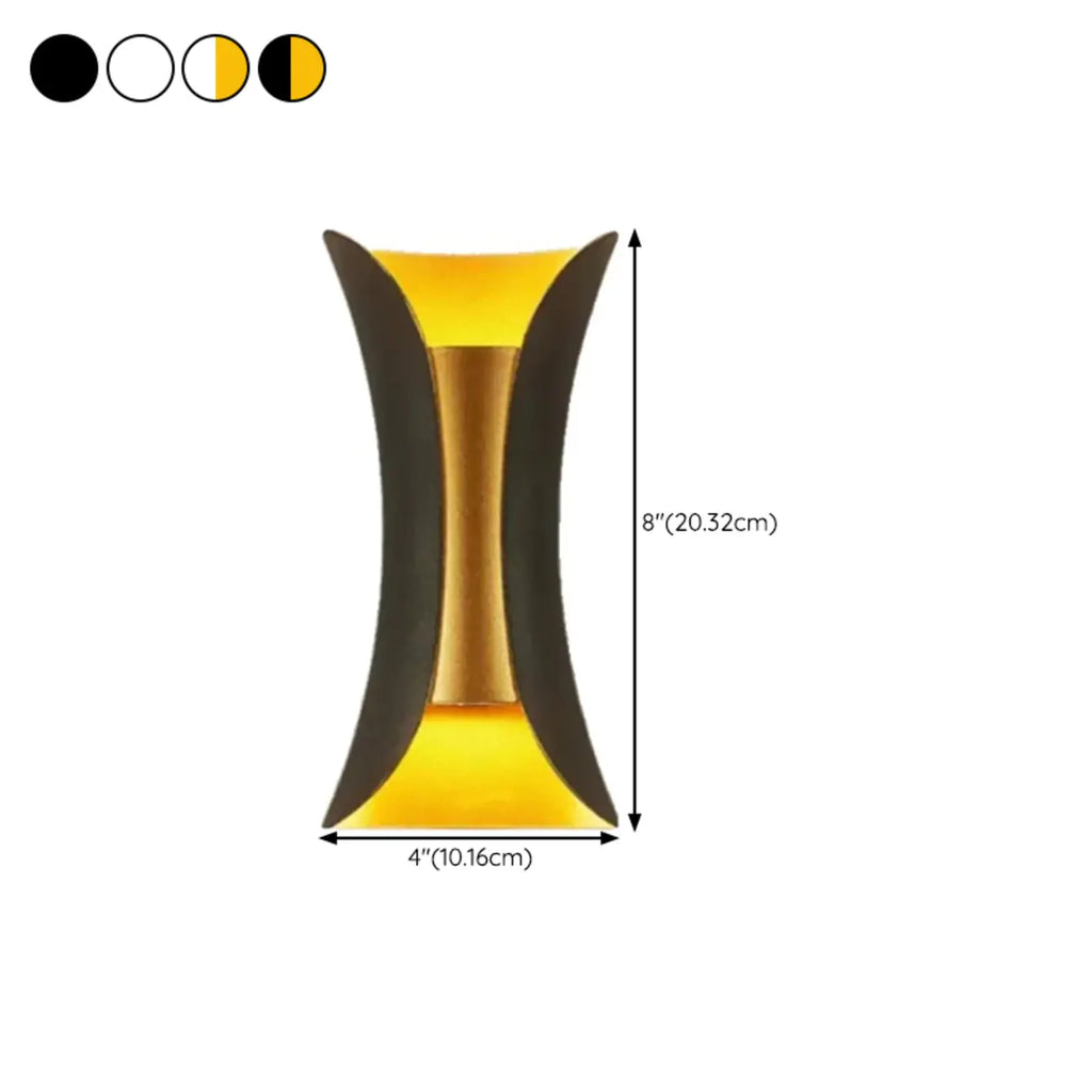 Modern 2-Light Metal Curve Up Down Outdoor Wall Sconce