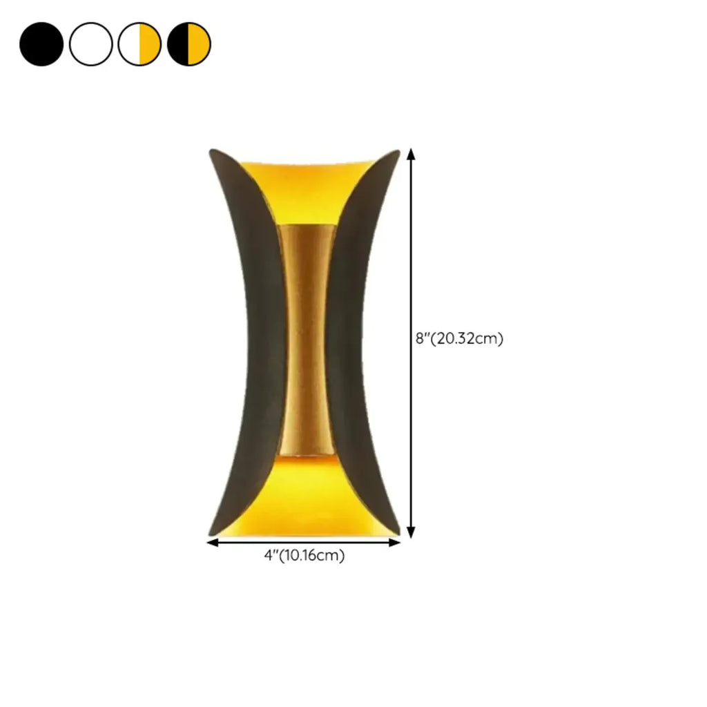 Modern 2-Light Metal Curve Up Down Outdoor Wall Sconce