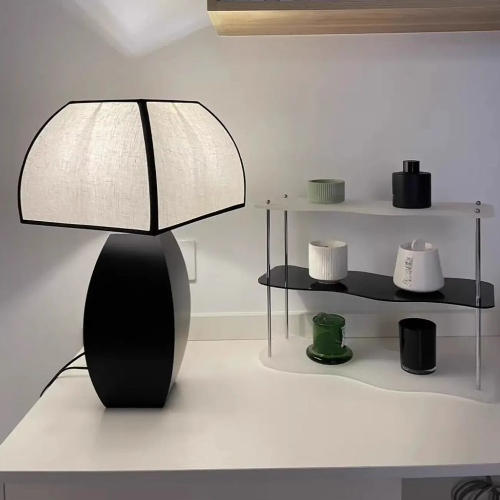 Modern Black Metal LED Table Lamp with Dome Shade