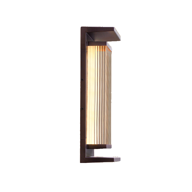 Modern Vertical Rectangle Transparent Shade Outdoor Wall Sconce