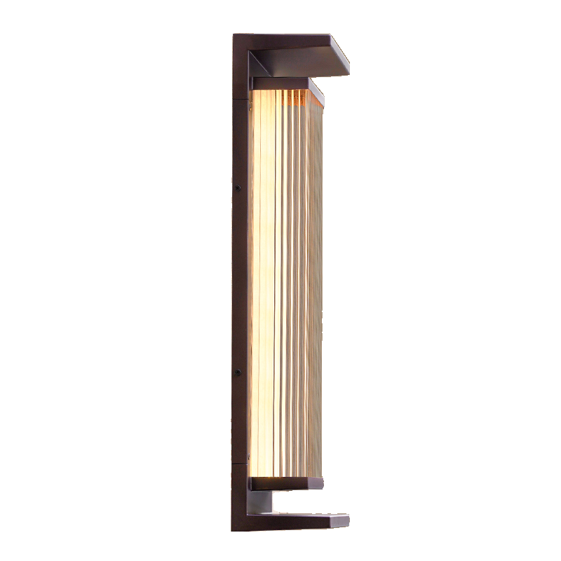 Modern Vertical Rectangle Transparent Shade Outdoor Wall Sconce