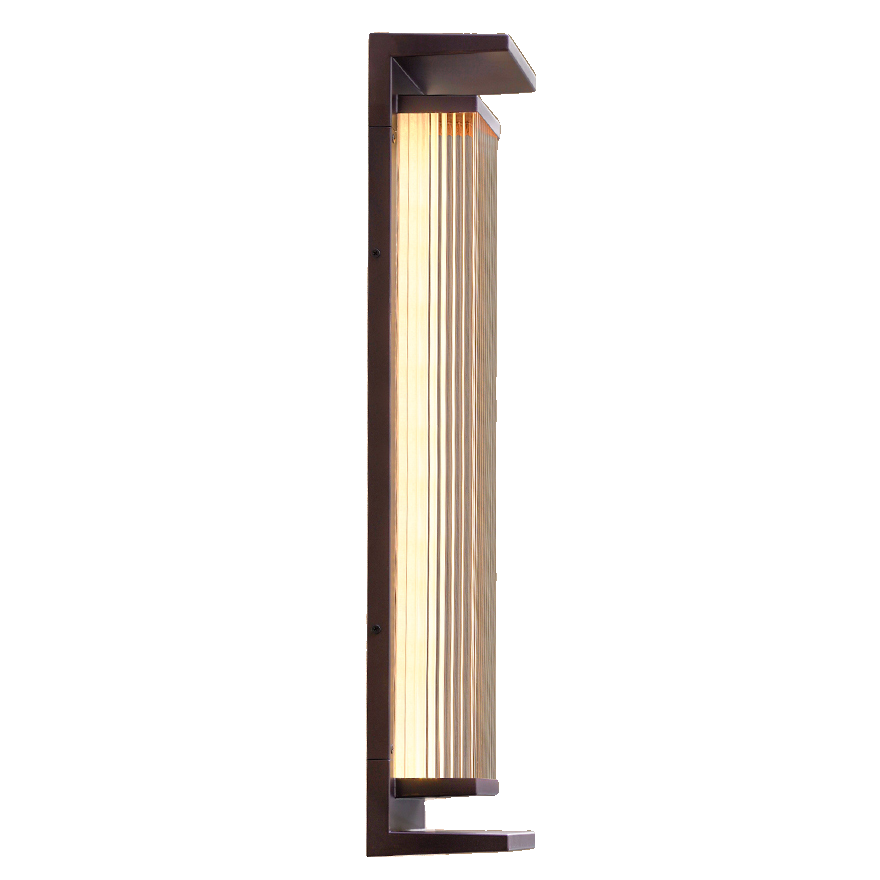 Modern Vertical Rectangle Transparent Shade Outdoor Wall Sconce