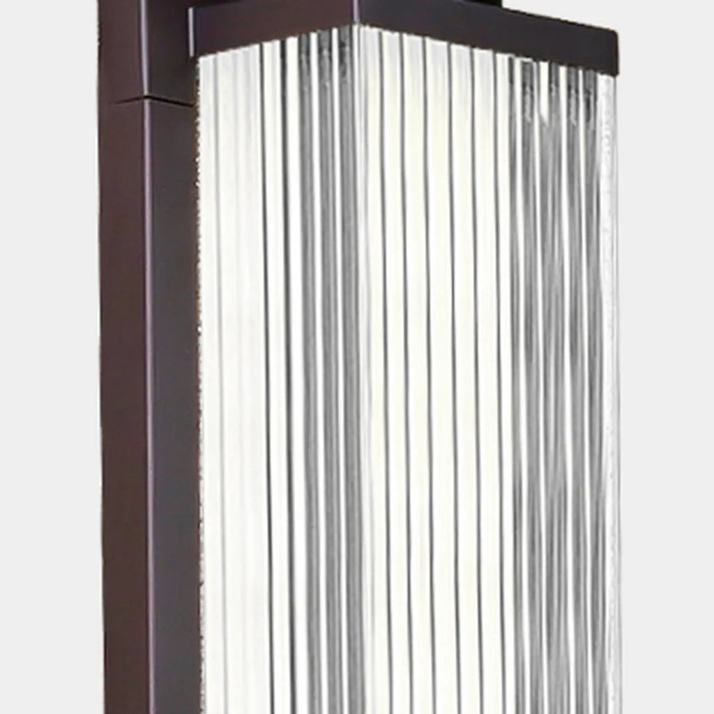 Modern Vertical Rectangle Transparent Shade Outdoor Wall Sconce