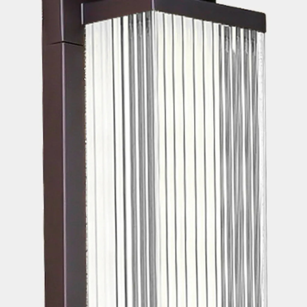 Modern Vertical Rectangle Transparent Shade Outdoor Wall Sconce