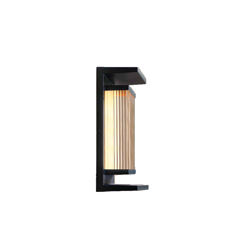 Modern Vertical Rectangle Transparent Shade Outdoor Wall Sconce