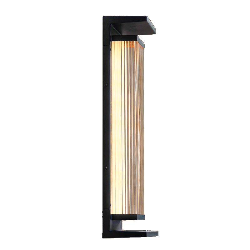 Modern Vertical Rectangle Transparent Shade Outdoor Wall Sconce