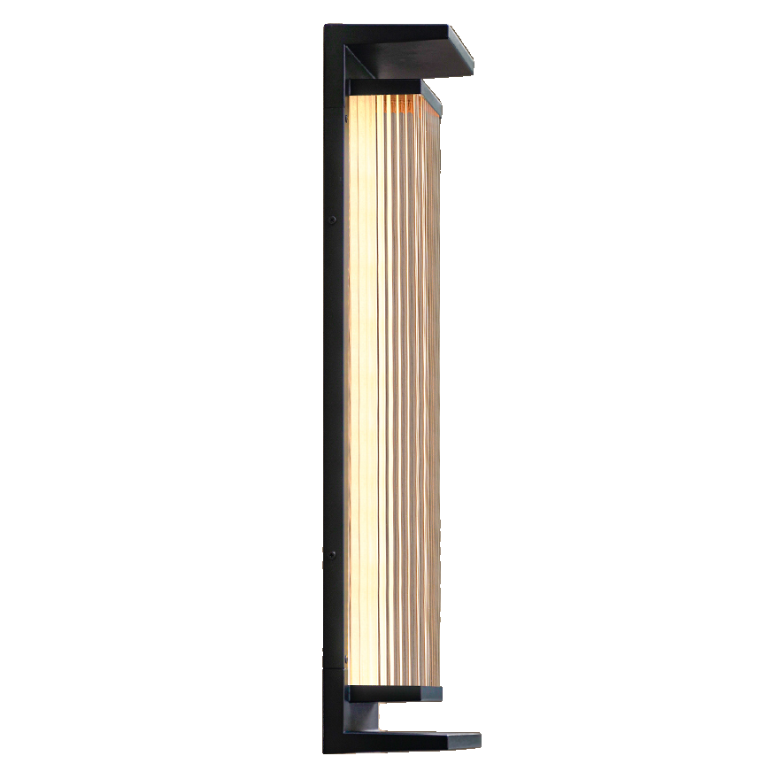 Modern Vertical Rectangle Transparent Shade Outdoor Wall Sconce