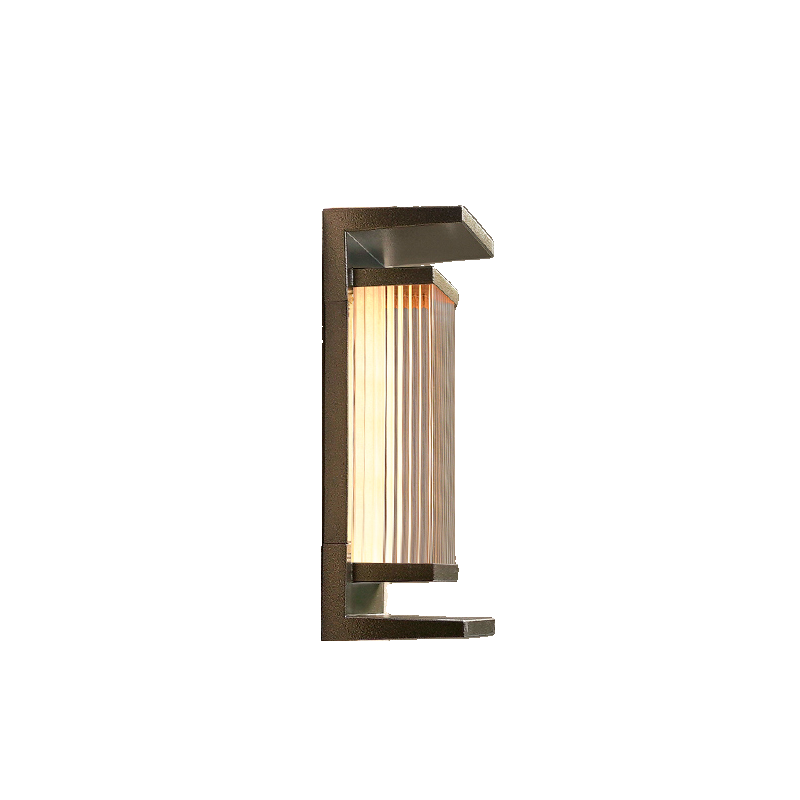 Modern Vertical Rectangle Transparent Shade Outdoor Wall Sconce