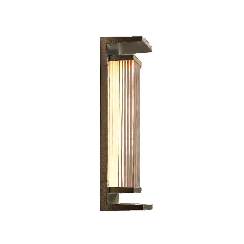 Modern Vertical Rectangle Transparent Shade Outdoor Wall Sconce