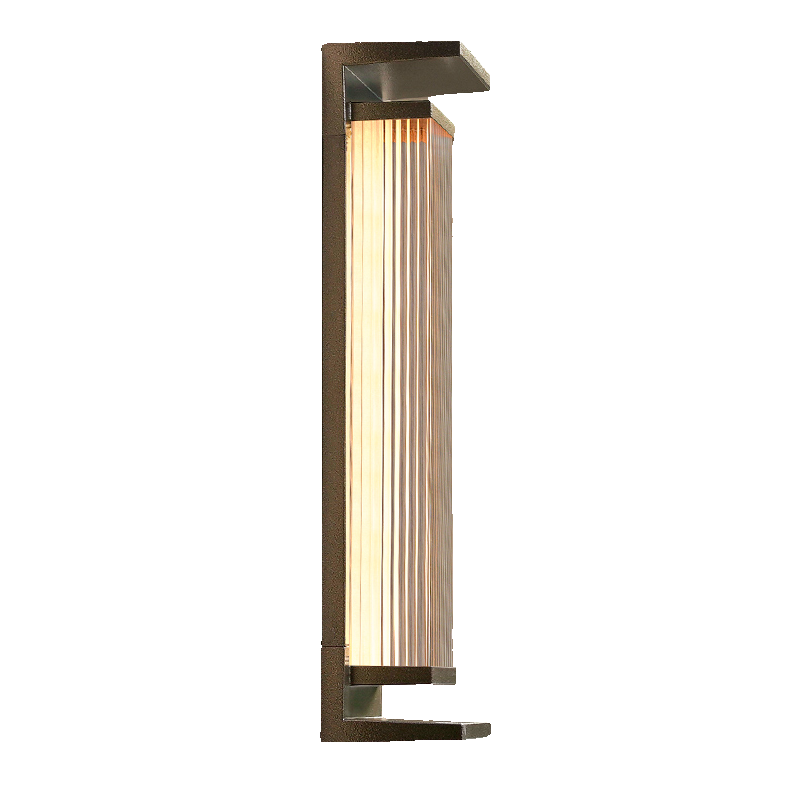 Modern Vertical Rectangle Transparent Shade Outdoor Wall Sconce
