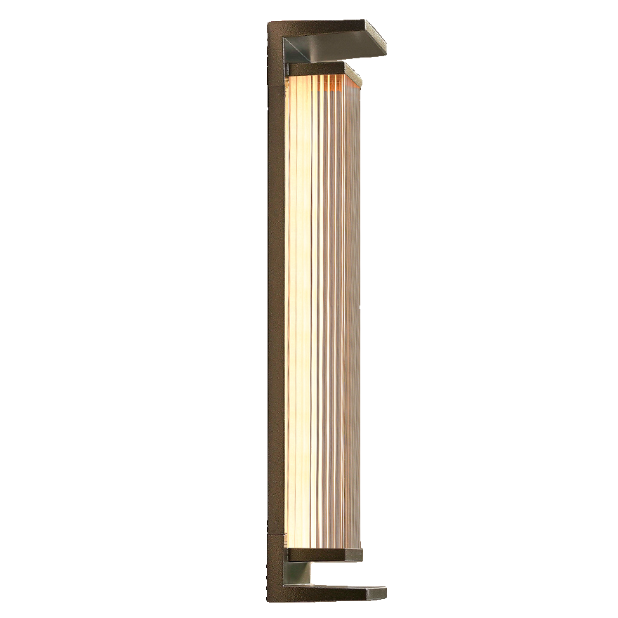 Modern Vertical Rectangle Transparent Shade Outdoor Wall Sconce