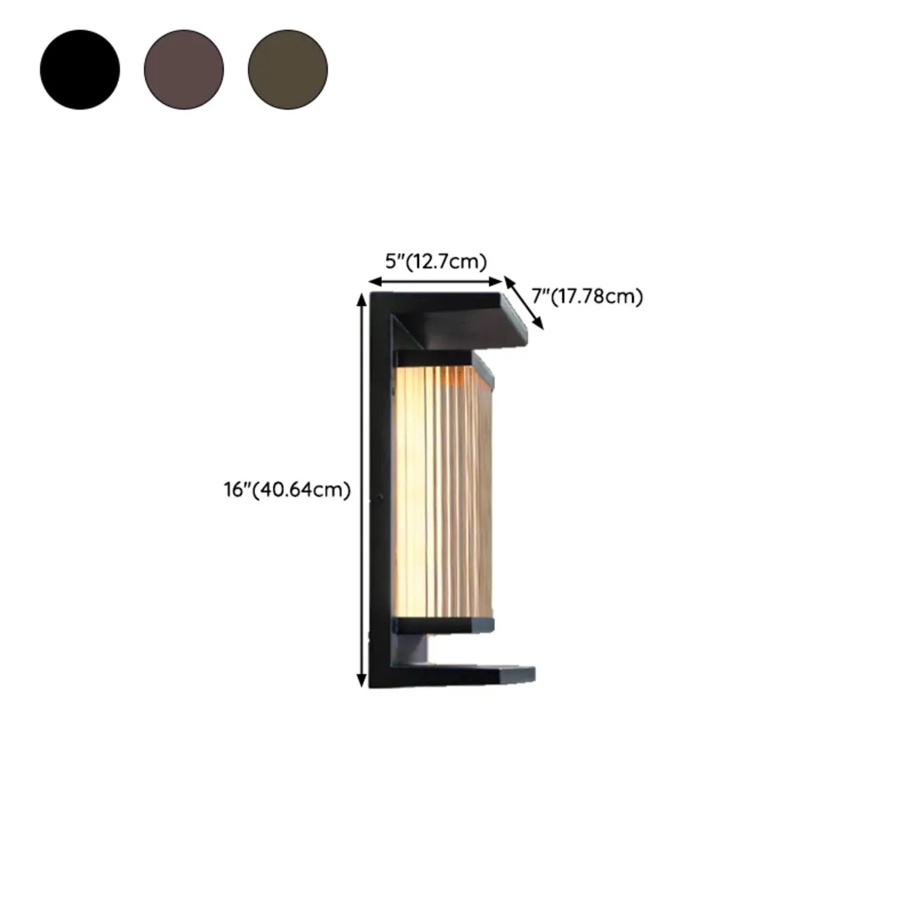 Modern Vertical Rectangle Transparent Shade Outdoor Wall Sconce