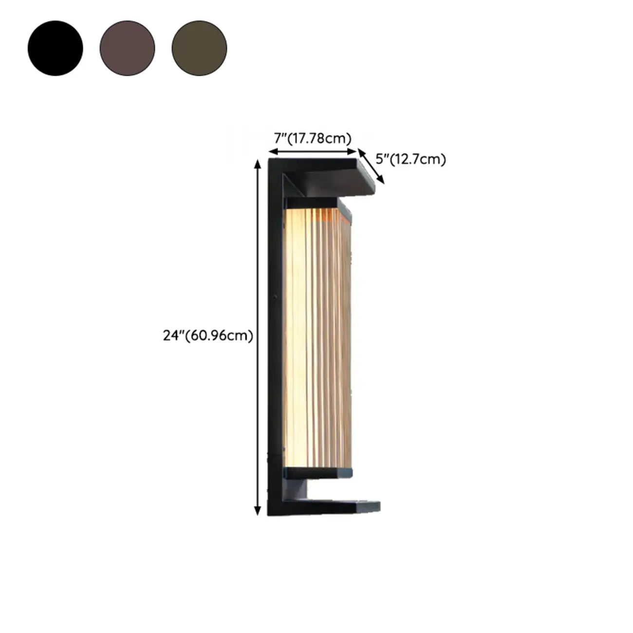 Modern Vertical Rectangle Transparent Shade Outdoor Wall Sconce