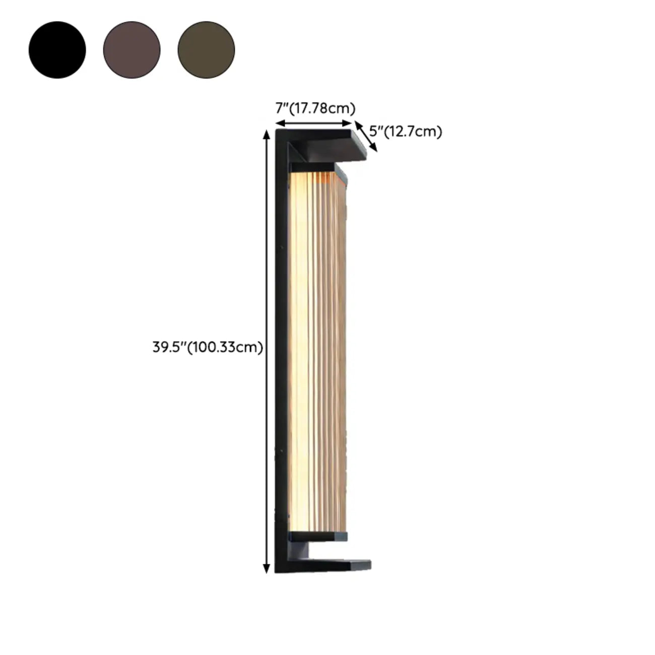 Modern Vertical Rectangle Transparent Shade Outdoor Wall Sconce