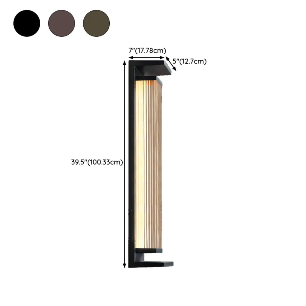 Modern Vertical Rectangle Transparent Shade Outdoor Wall Sconce