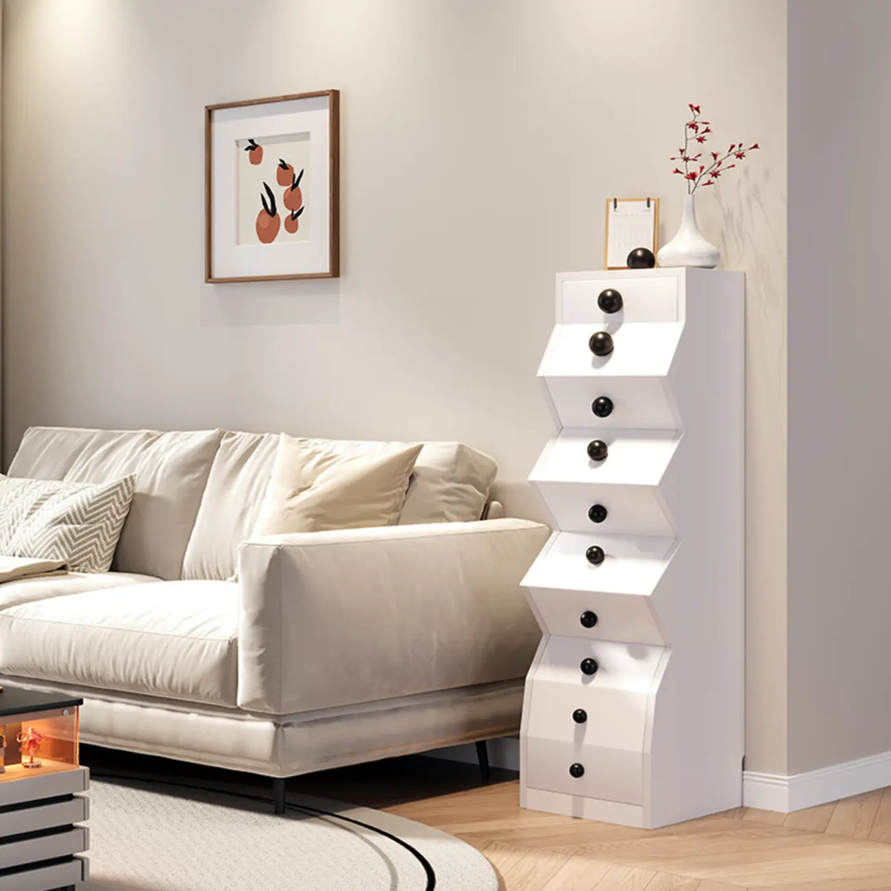 Modern Wood Top 3 Drawers Nightstand with Legs