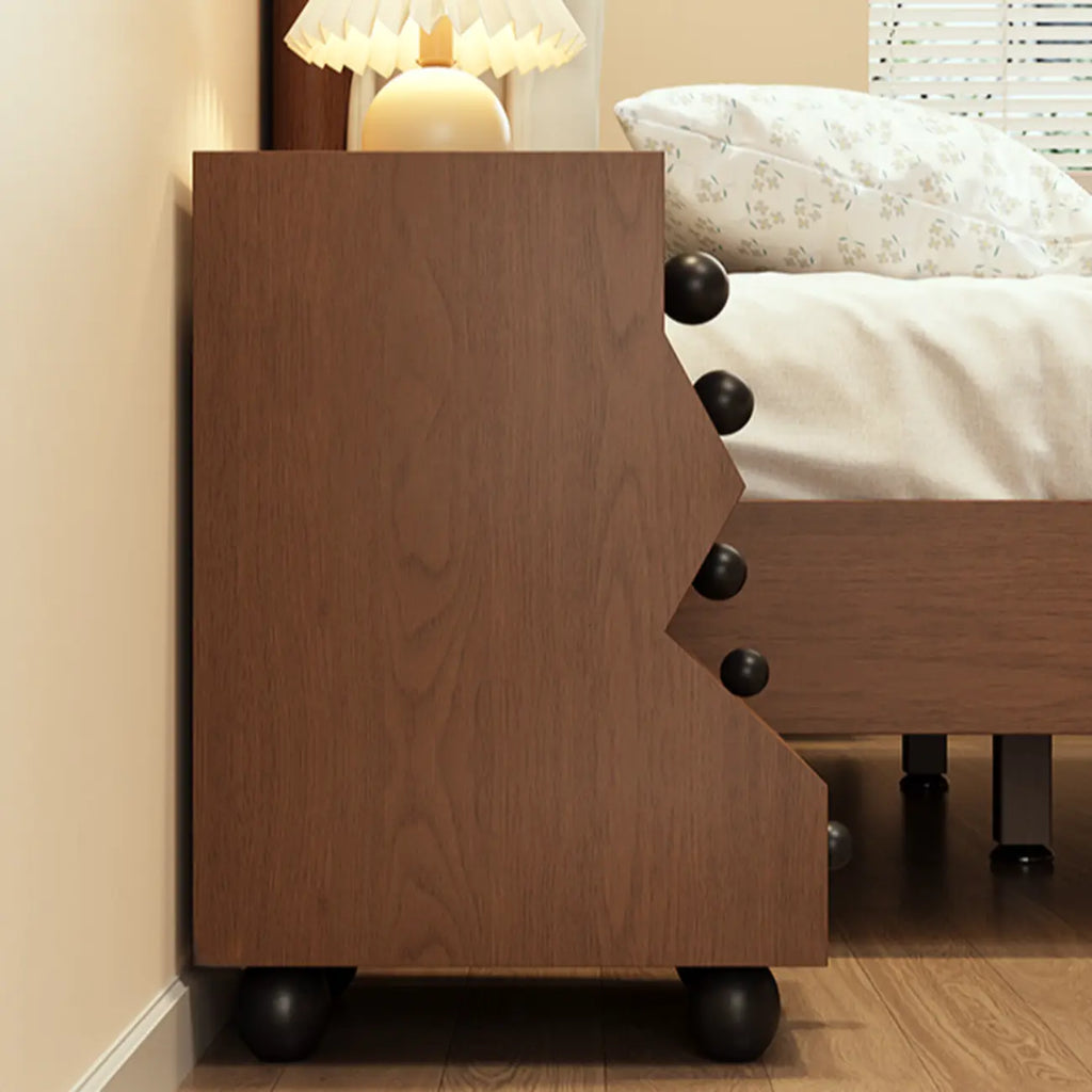 Modern Wood Top 3 Drawers Nightstand with Legs