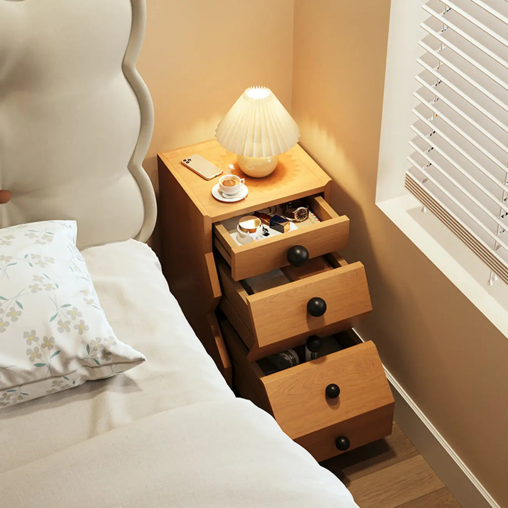 Modern Wood Top 3 Drawers Nightstand with Legs