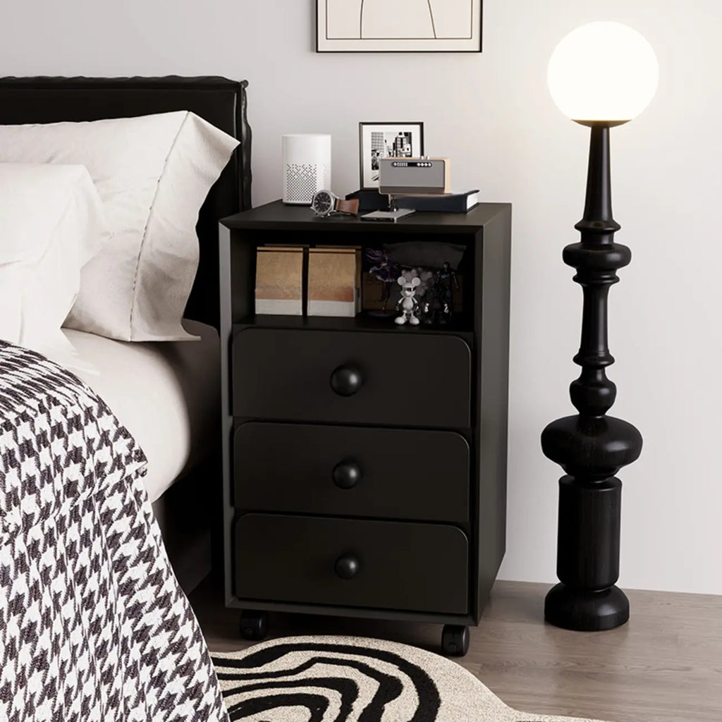 Modern Wood Top 3 Drawers Nightstand with Legs