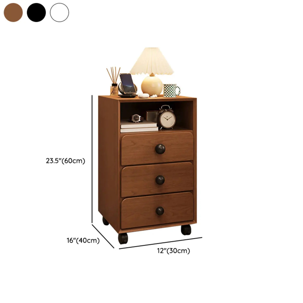 Modern Wood Top 3 Drawers Nightstand with Legs