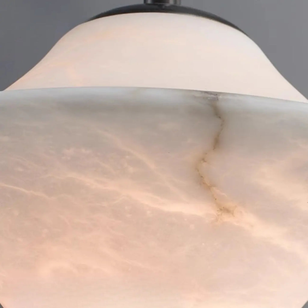 Modern White Stone Metal Hanging Kitchen Pendant Light