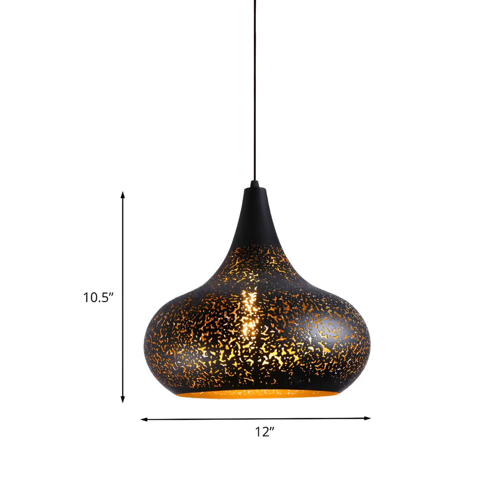 Modern Metal Black Dome Pendant Light Kitchen Island