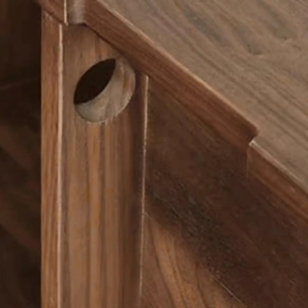 87 Mid-Century Modern Brown Wooden TV Stand with Drawers