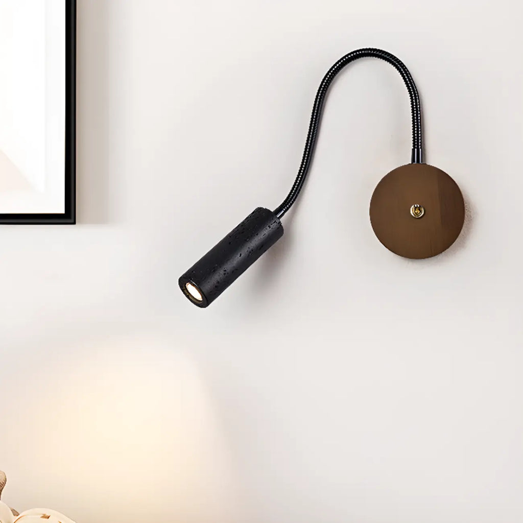 Minimalist Bedside Black Wall Mount Light with Flexible Arm