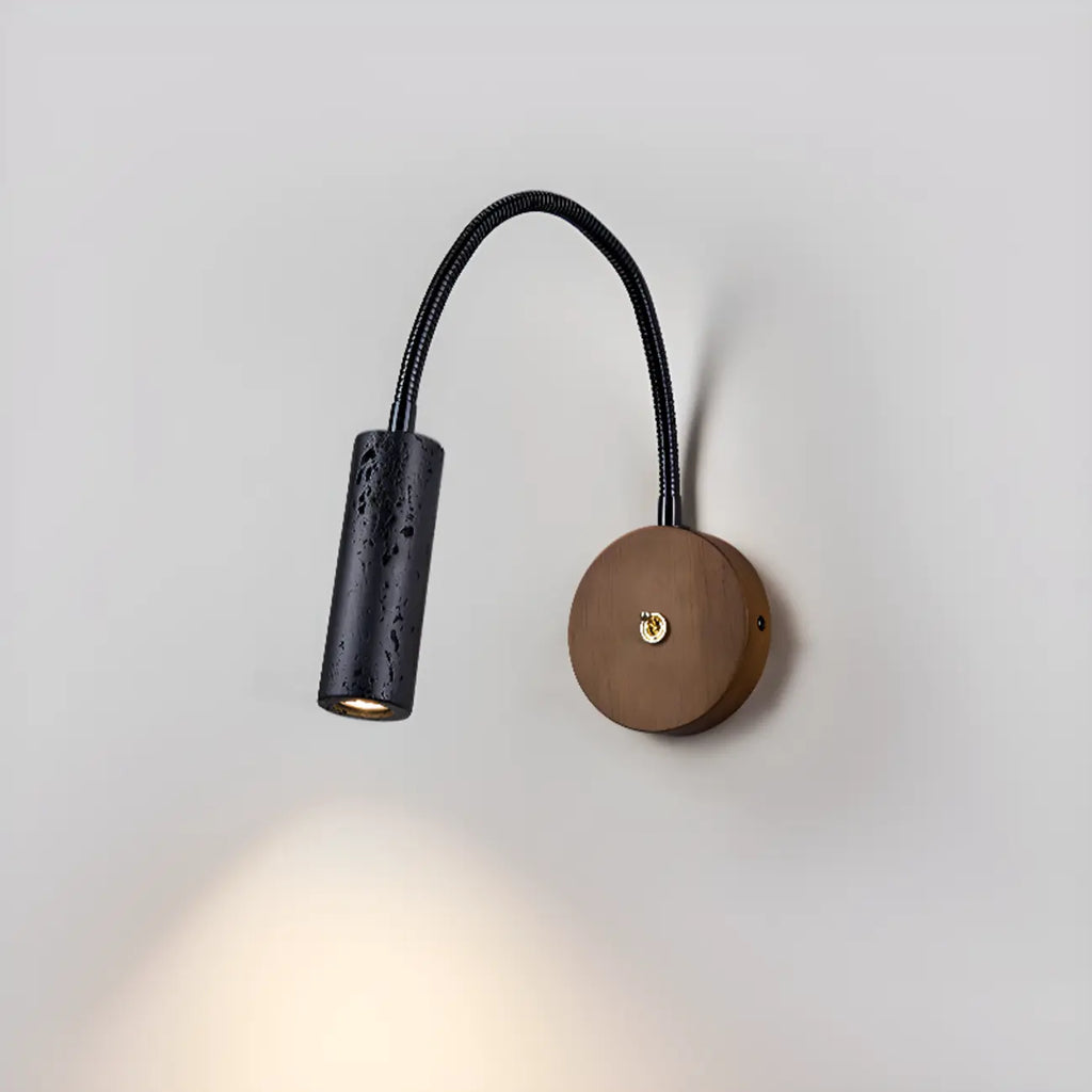 Minimalist Bedside Black Wall Mount Light with Flexible Arm