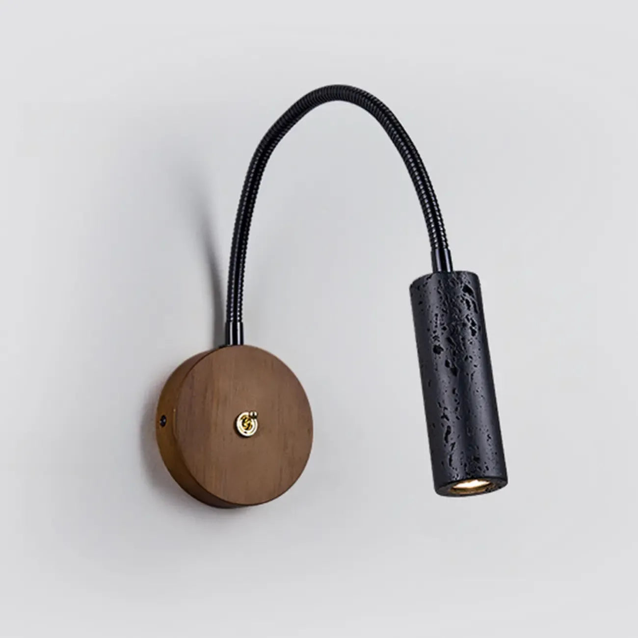 Minimalist Bedside Black Wall Mount Light with Flexible Arm