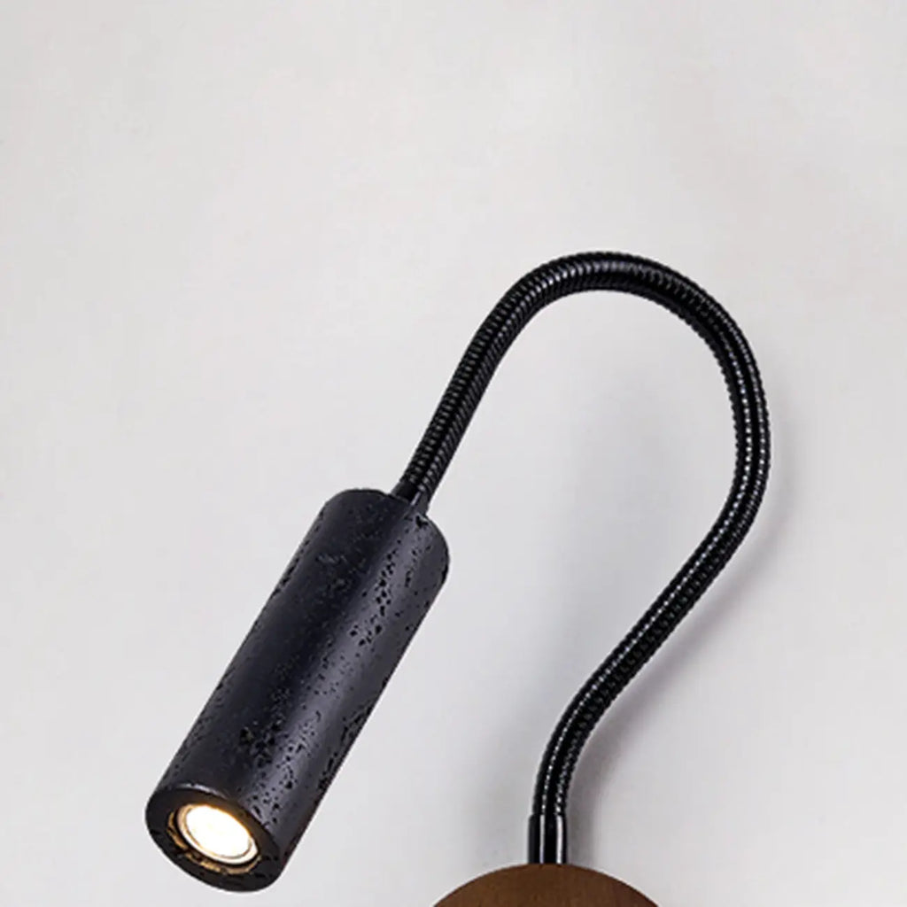 Minimalist Bedside Black Wall Mount Light with Flexible Arm