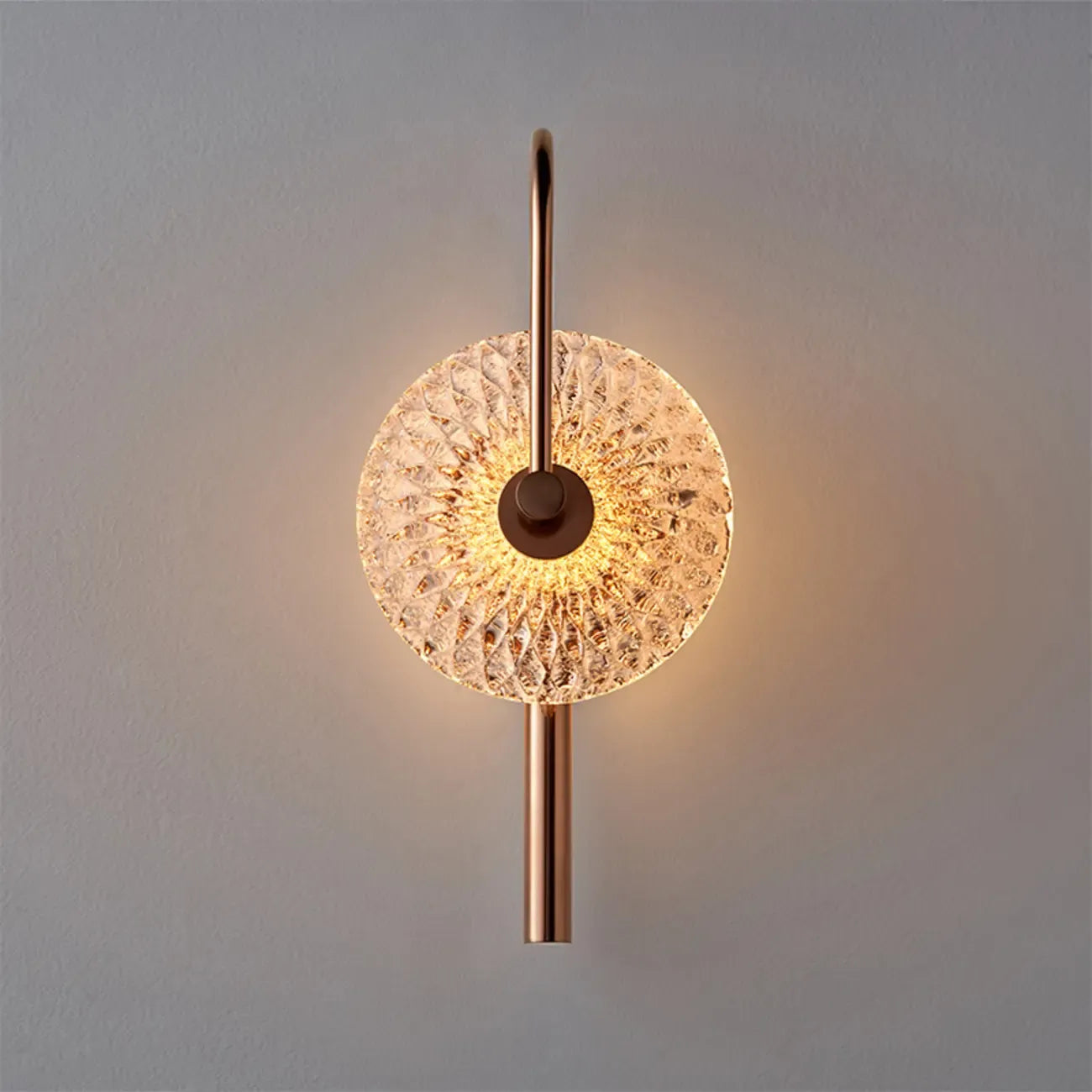 Modern Metal Glass Round Wall Sconce