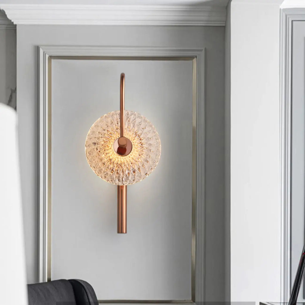 Modern Metal Glass Round Wall Sconce