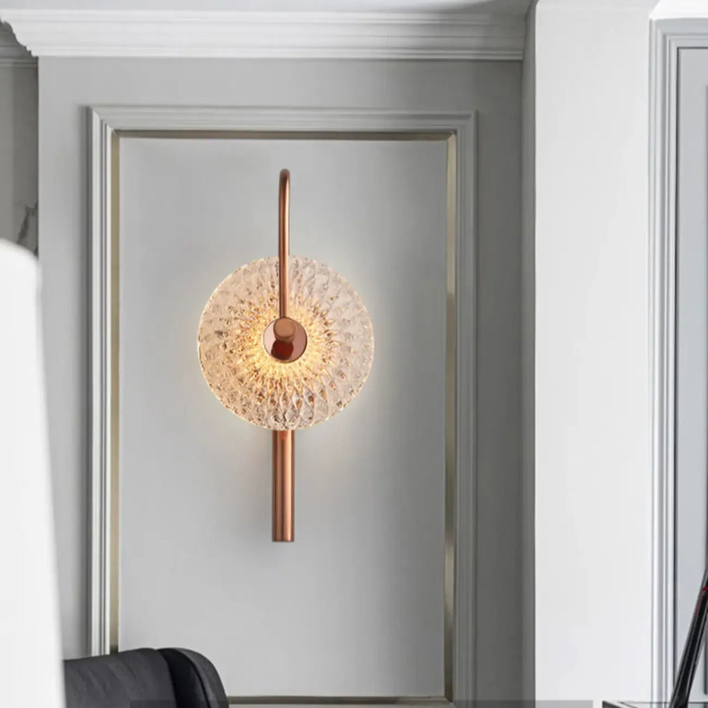 Modern Metal Glass Round Wall Sconce