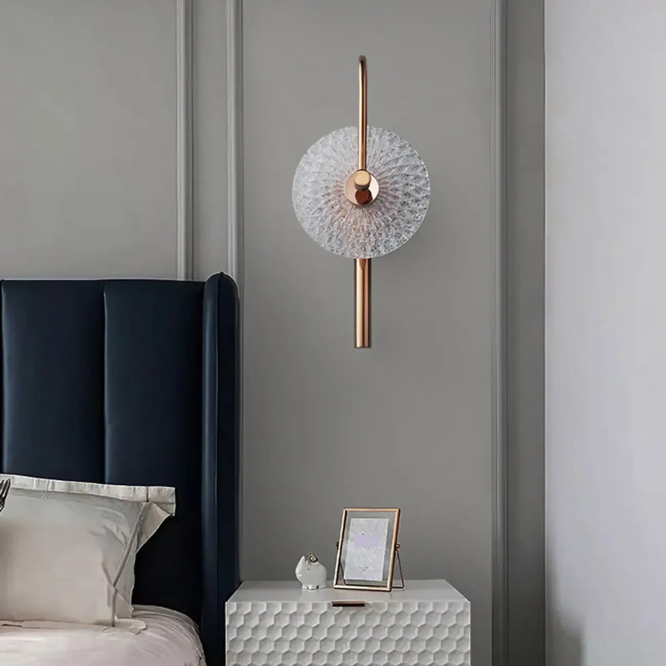Modern Metal Glass Round Wall Sconce