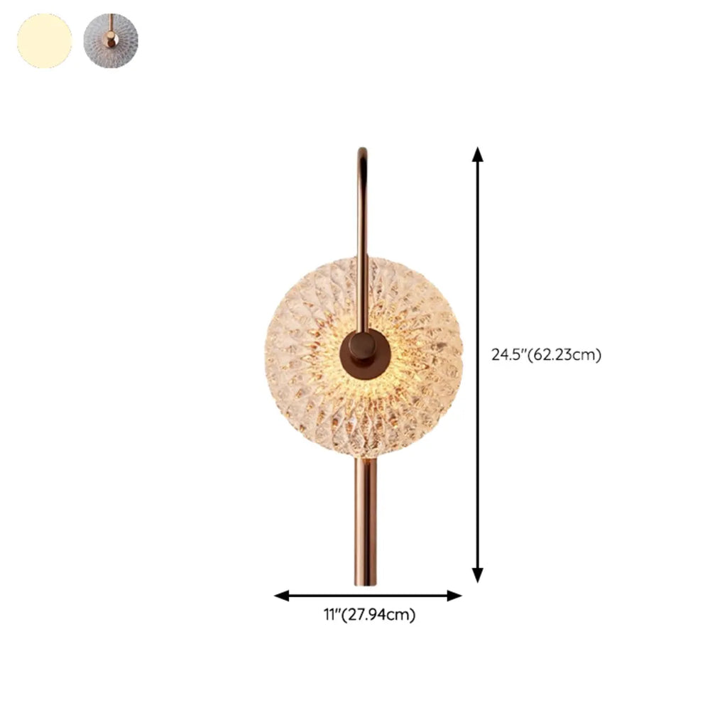 Modern Metal Glass Round Wall Sconce