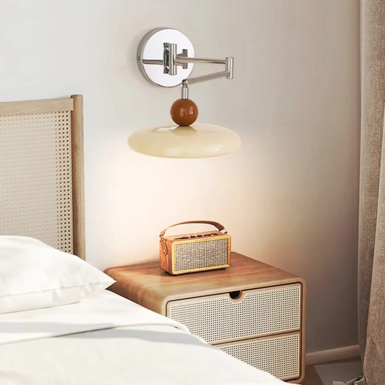 Dimmable Swing Arm LED Wall Light for Bedroom Decor