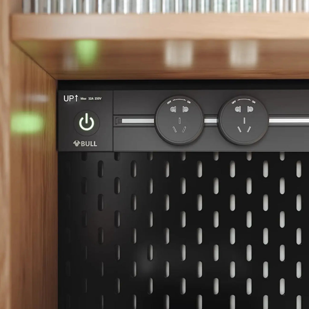 Stone-Top 4-Drawer Wooden Sideboard Cabinet in Natural Finish