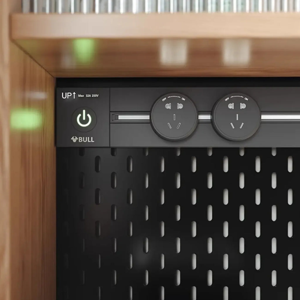 Stone-Top 4-Drawer Wooden Sideboard Cabinet in Natural Finish