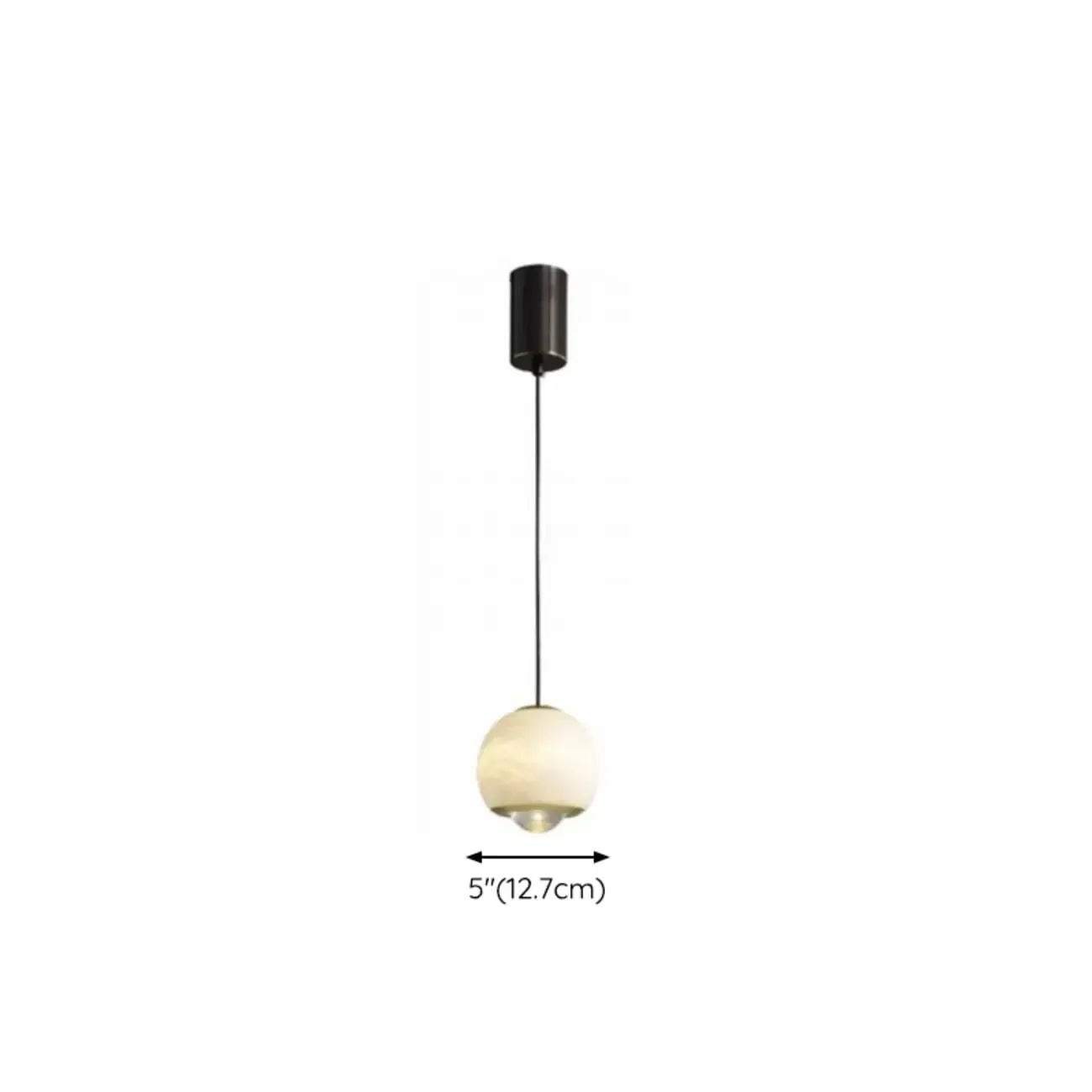 Nordic Stone and Metal Spherical Hanging Pendant Light
