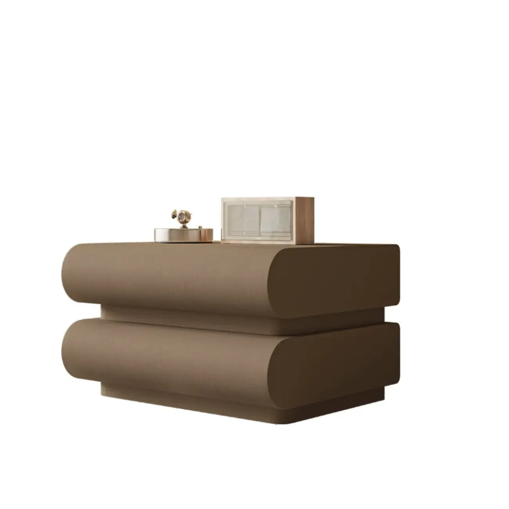 Modern Bedside Table with 3 Drawers in Off-White