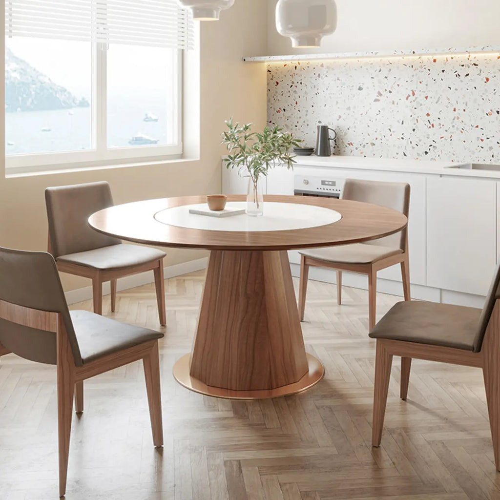 Modern Wood Round Dining Table