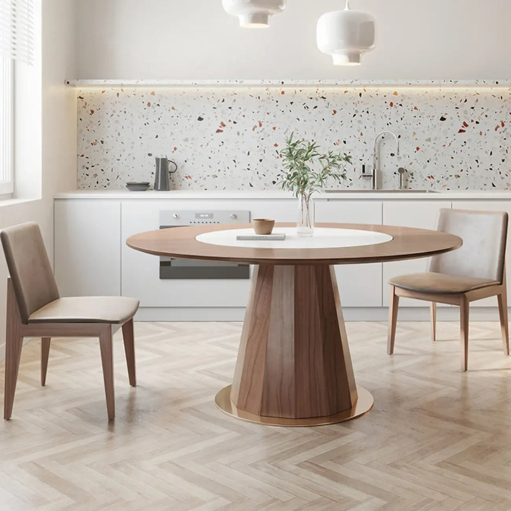 Modern Wood Round Dining Table