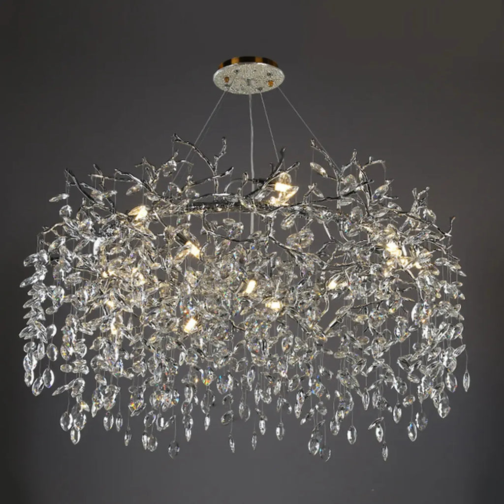 Modern Gold Branch Hoop Elegant Crystal Chandelier