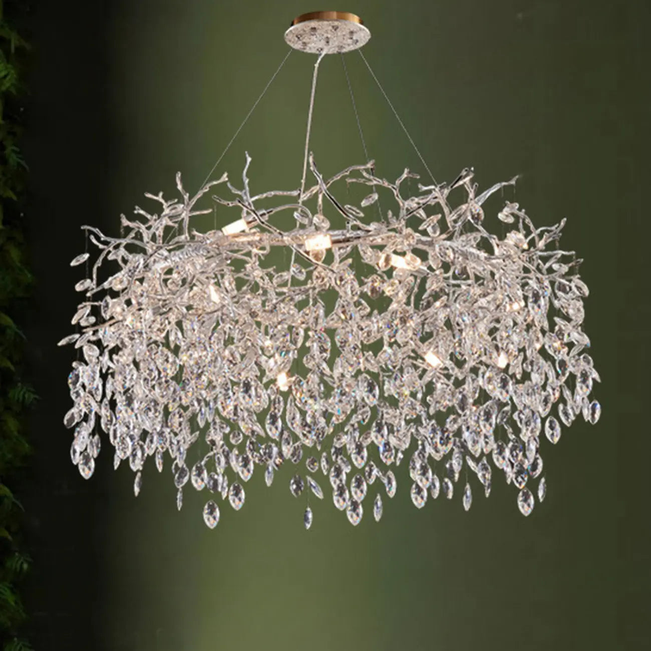 Modern Gold Branch Hoop Elegant Crystal Chandelier