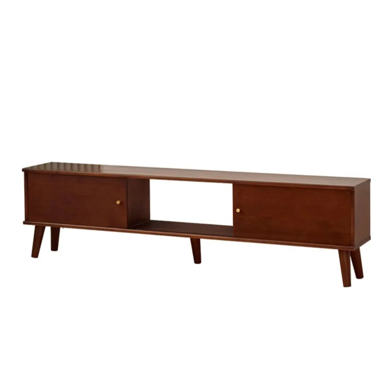 Modern Wood TV Stand with Storage, Cable Management